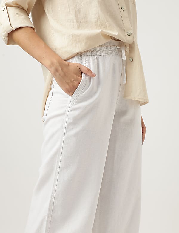 Linen Rich Wide Leg Trousers