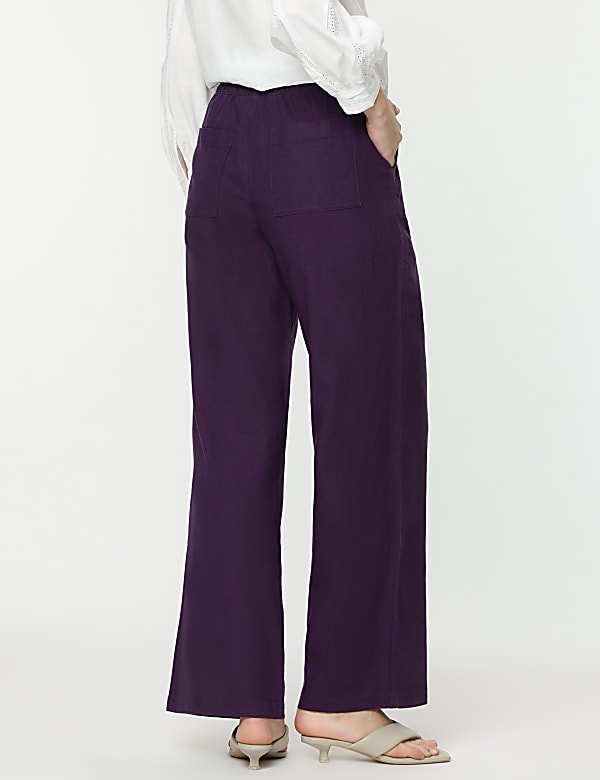 Linen Rich Wide Leg Trousers