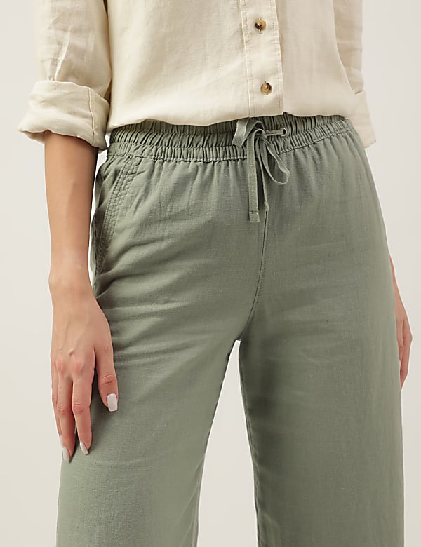 Linen Rich Wide Leg Trousers