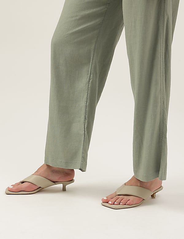 Linen Rich Wide Leg Trousers