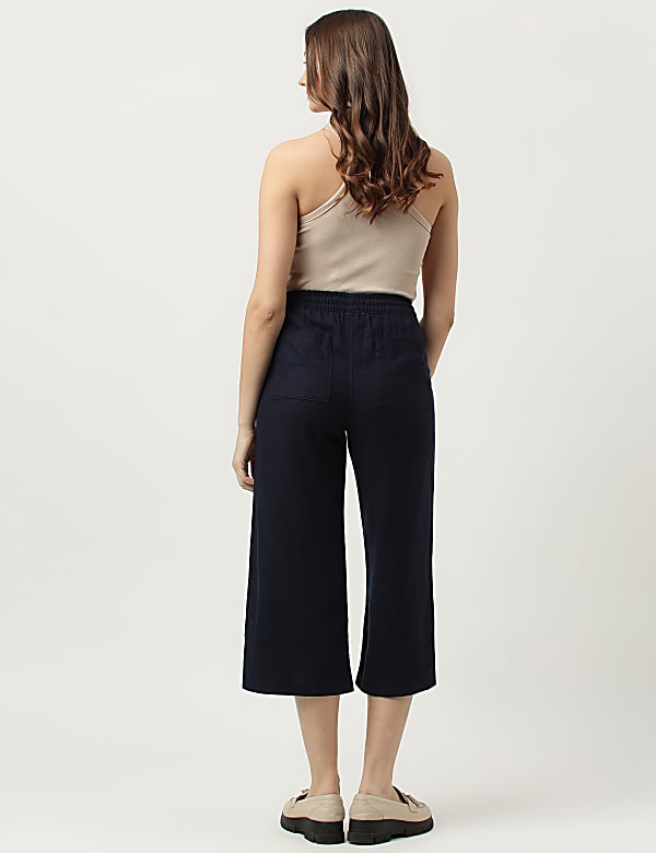 Linen Rich Wide Leg Trousers