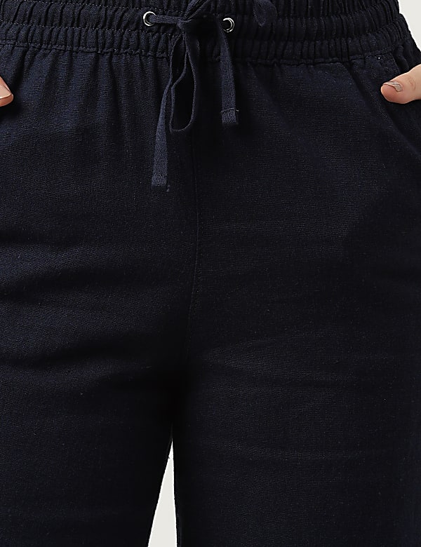 Linen Rich Wide Leg Trousers