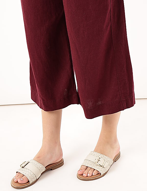 Linen Rich Wide Leg Trousers