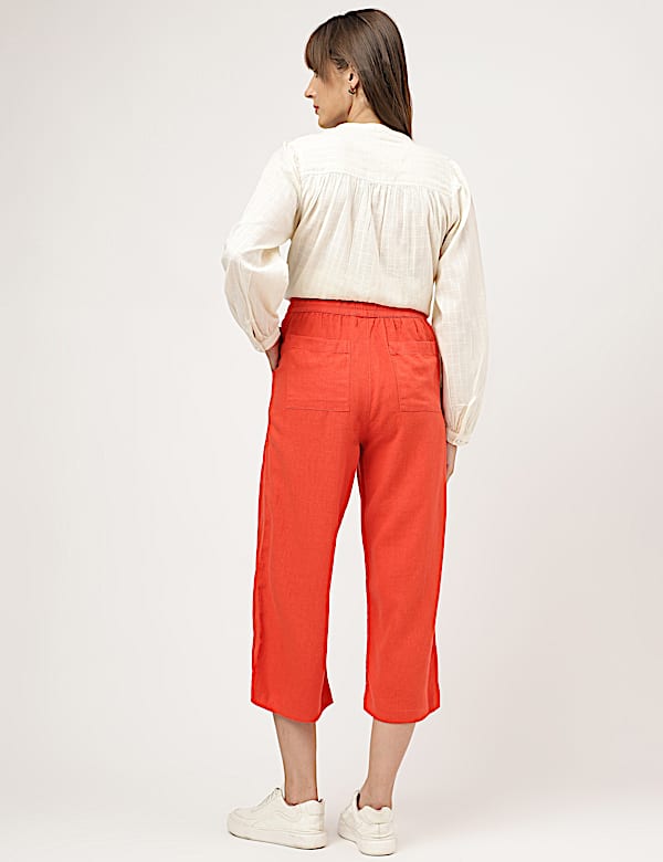 Linen Rich Wide Leg Trousers