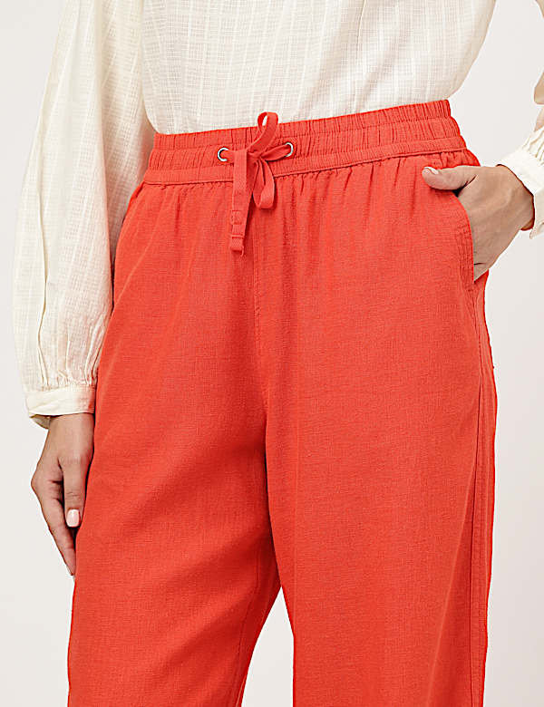 Linen Rich Wide Leg Trousers
