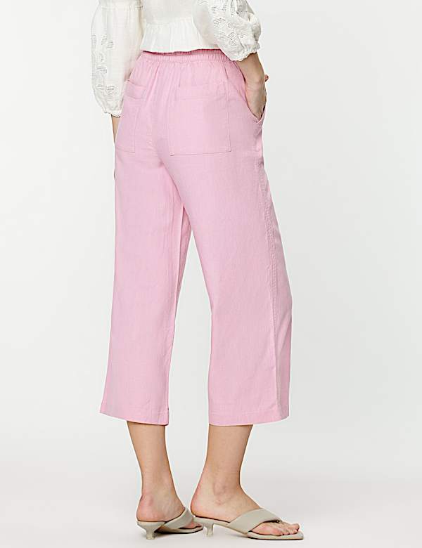 Linen Rich Wide Leg Trousers