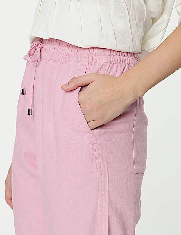 Linen Rich Wide Leg Trousers