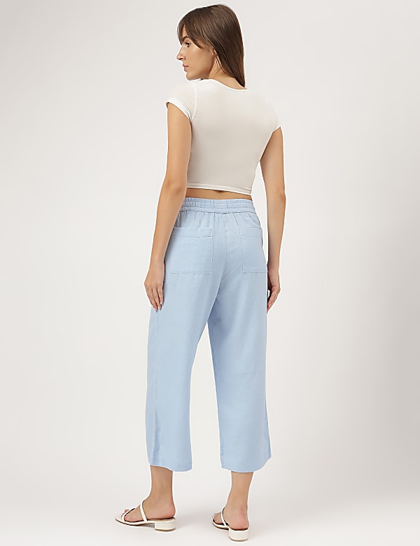 Linen Rich Wide Leg Trousers