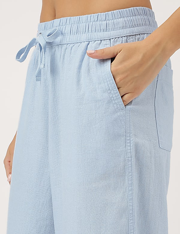 Linen Rich Wide Leg Trousers