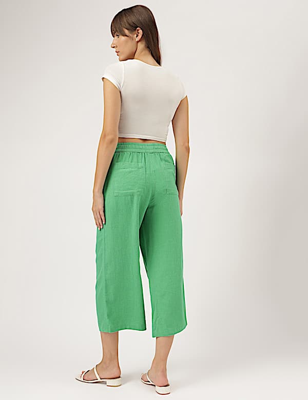 Linen Rich Wide Leg Trousers
