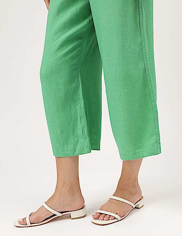 Linen Rich Wide Leg Trousers