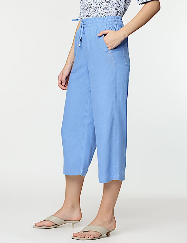 Linen Rich Wide Leg Trousers