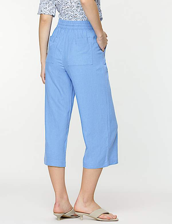 Linen Rich Wide Leg Trousers