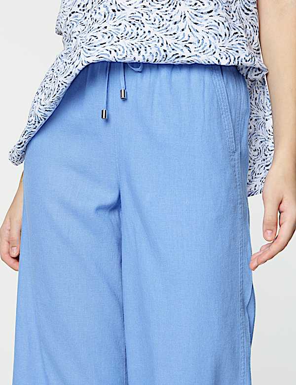 Linen Rich Wide Leg Trousers