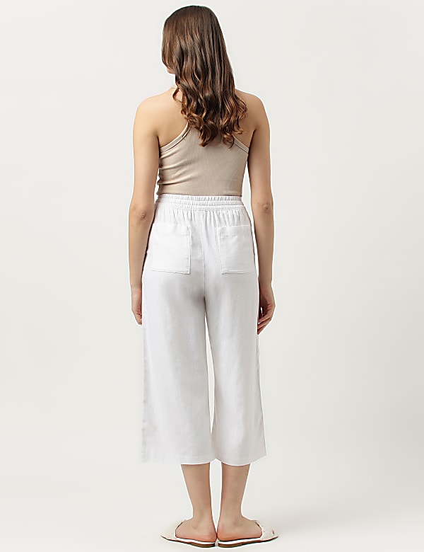 Linen Rich Wide Leg Trousers