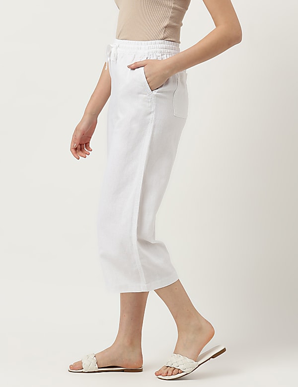 Linen Rich Wide Leg Trousers