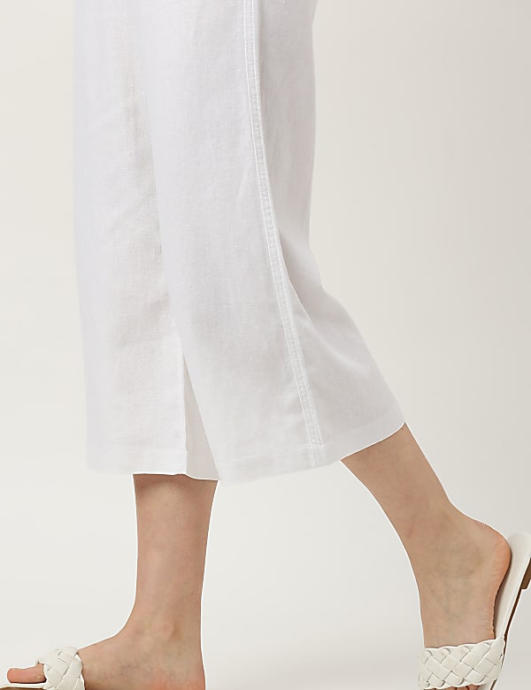 Linen Rich Wide Leg Trousers