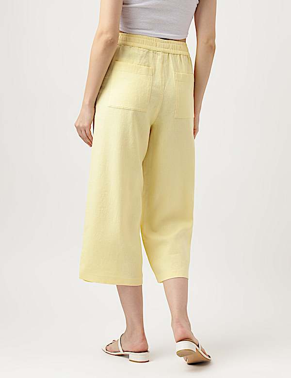 Linen Rich Wide Leg Trousers
