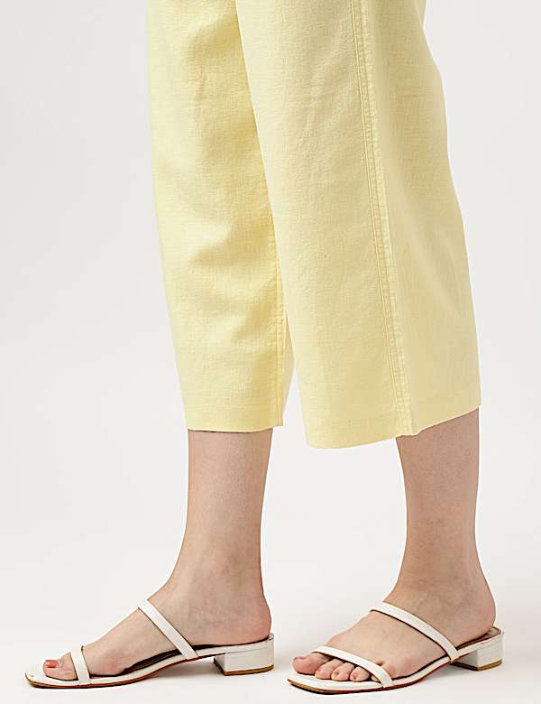 Linen Rich Wide Leg Trousers