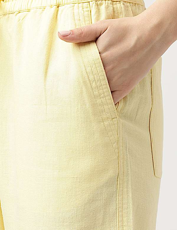 Linen Rich Wide Leg Trousers