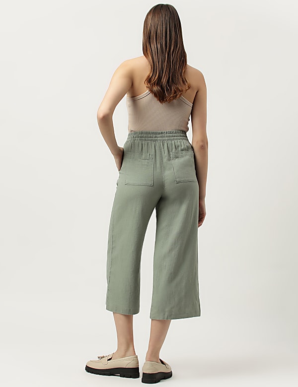 Linen Rich Wide Leg Trousers