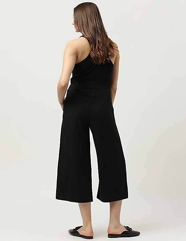 Linen Rich Wide Leg Trousers