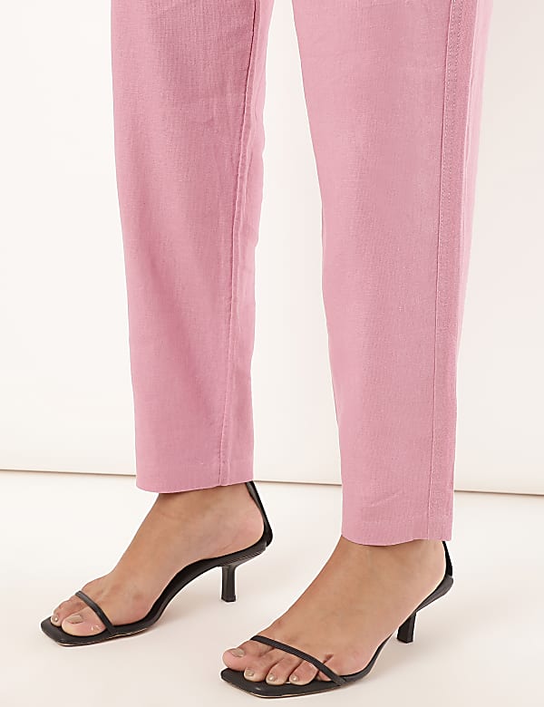Linen Rich Straight Leg Trousers