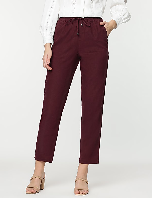 Linen Rich Straight Leg Trousers