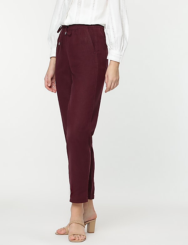 Linen Rich Straight Leg Trousers