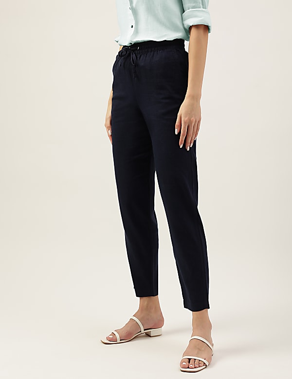 Linen Rich Straight Leg Trousers