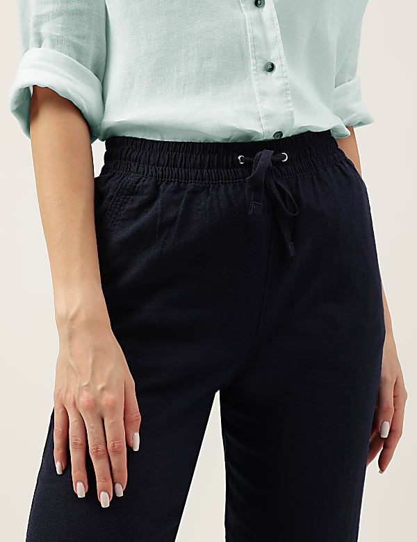Linen Rich Straight Leg Trousers