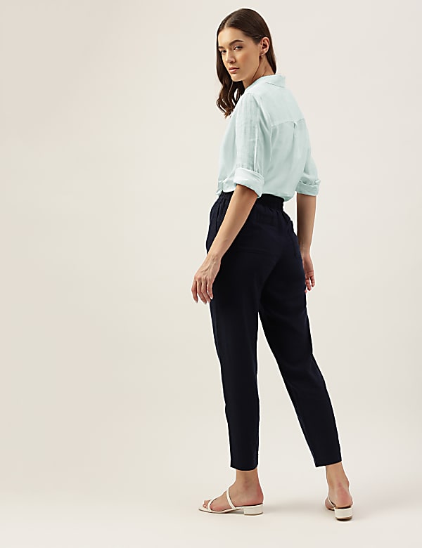 Linen Rich Straight Leg Trousers