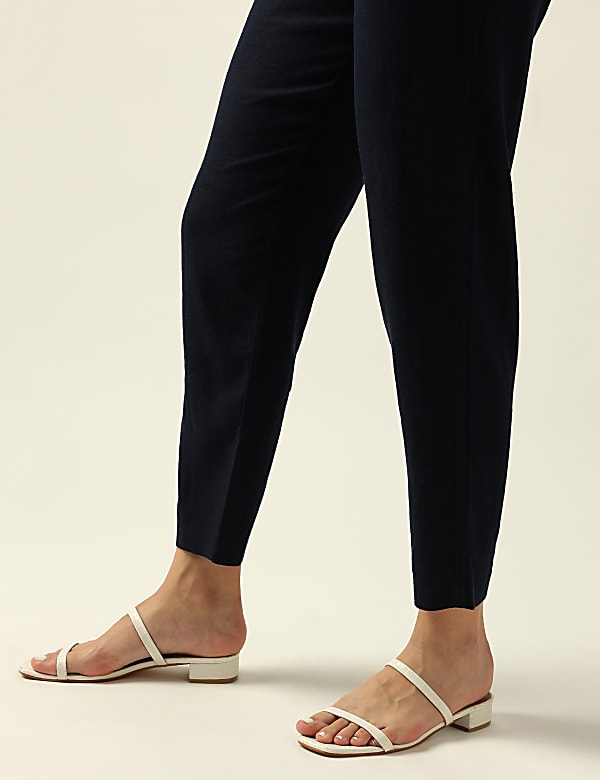 Linen Rich Straight Leg Trousers