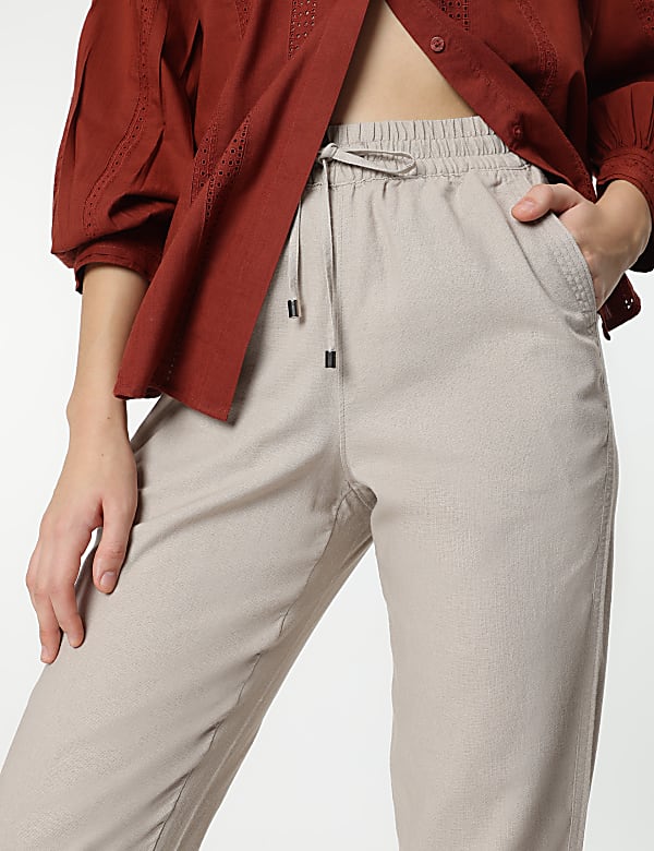 Linen Rich Straight Leg Trousers