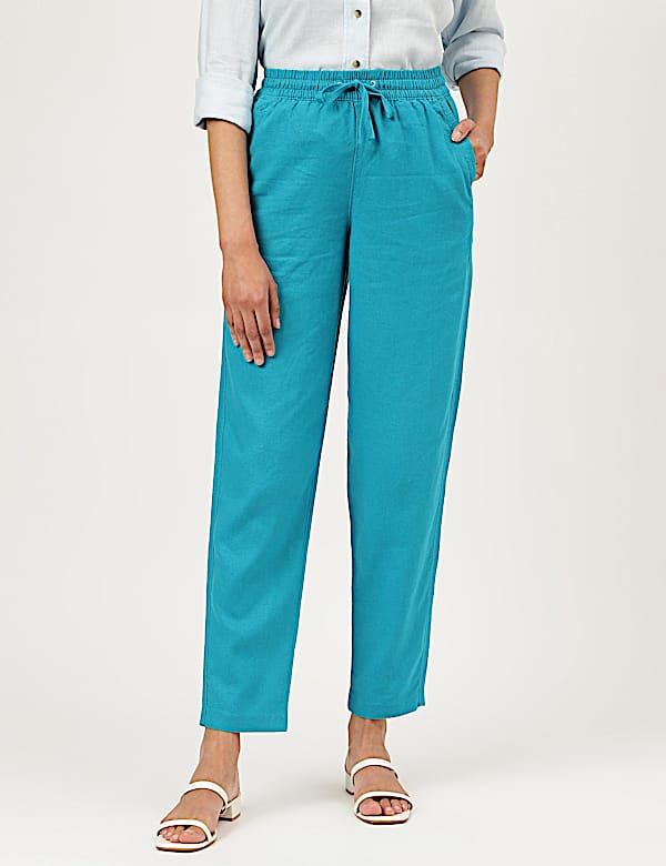 Linen Rich Straight Leg Trousers