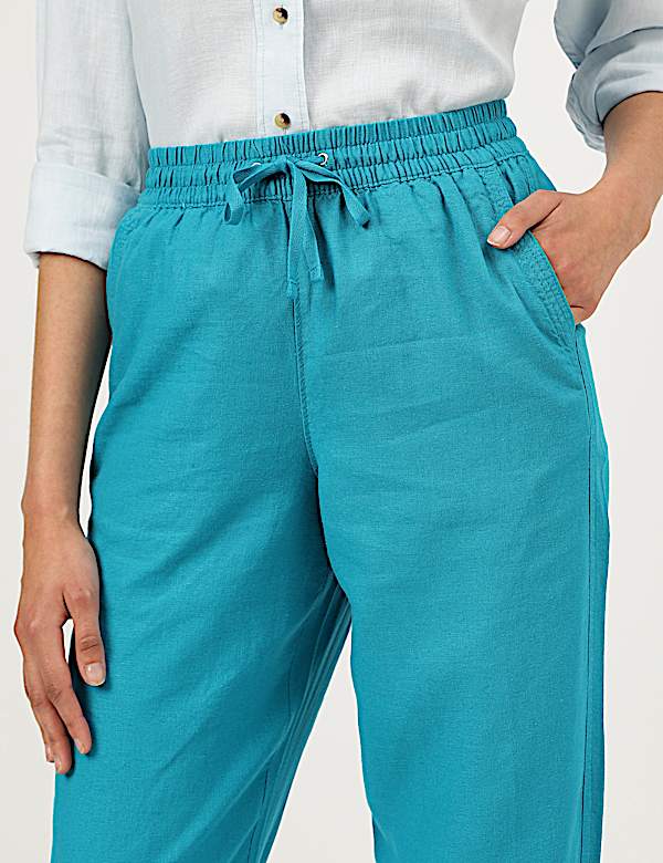 Linen Rich Straight Leg Trousers