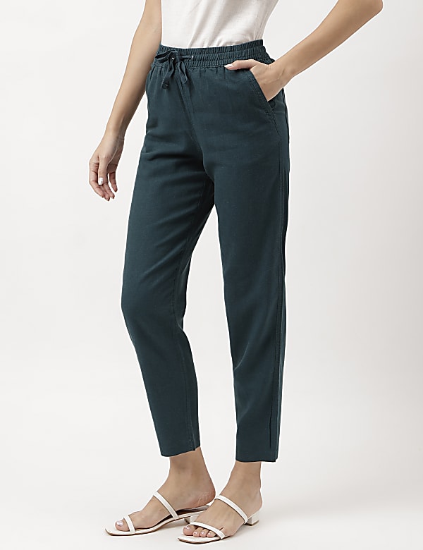 Linen Rich Straight Leg Trousers