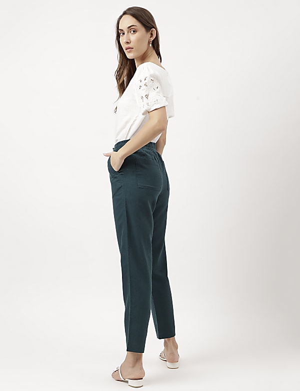 Linen Rich Straight Leg Trousers