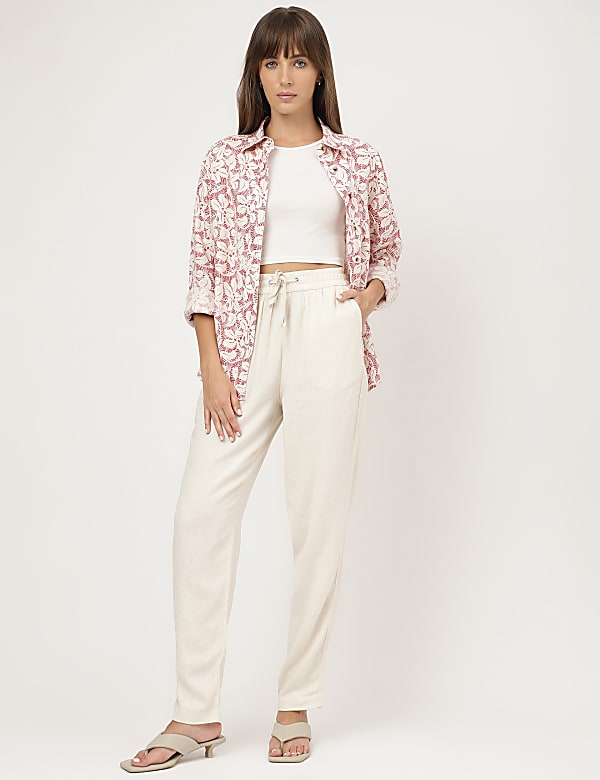 Linen Rich Straight Leg Trousers