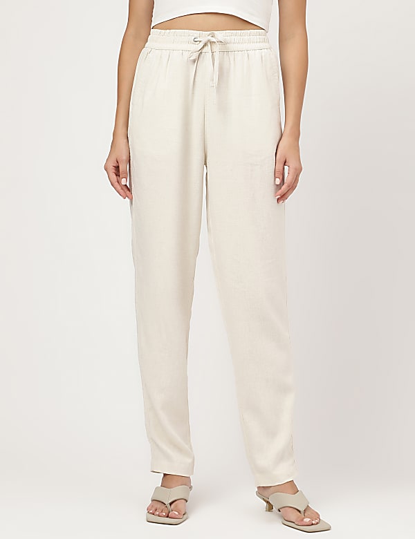 Linen Rich Straight Leg Trousers