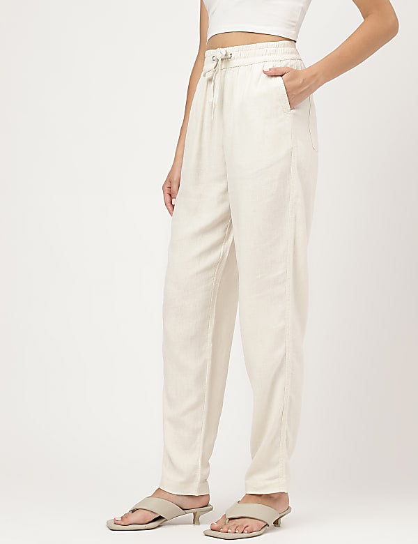 Linen Rich Straight Leg Trousers