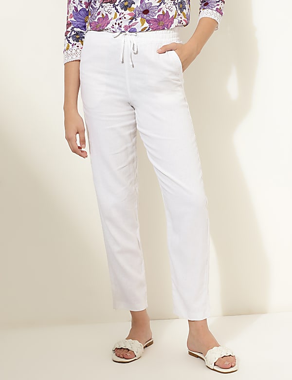 Linen Rich Straight Leg Trousers