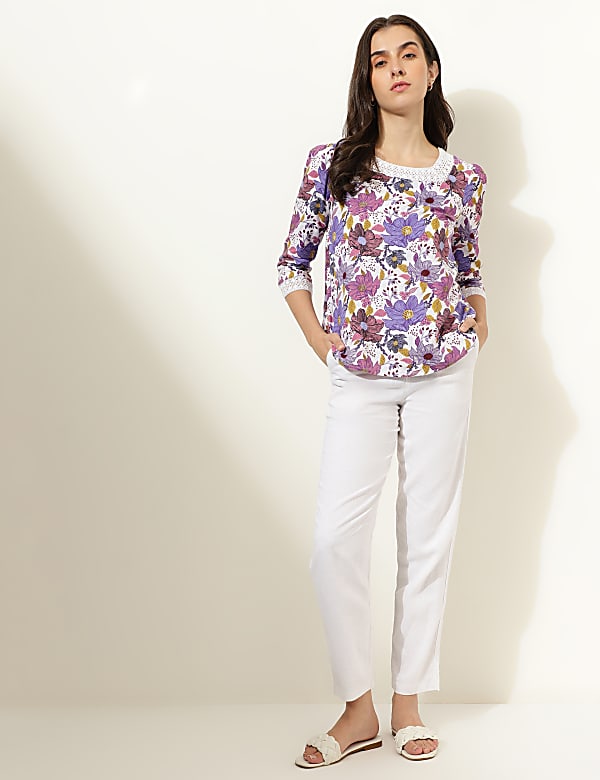 Linen Rich Straight Leg Trousers