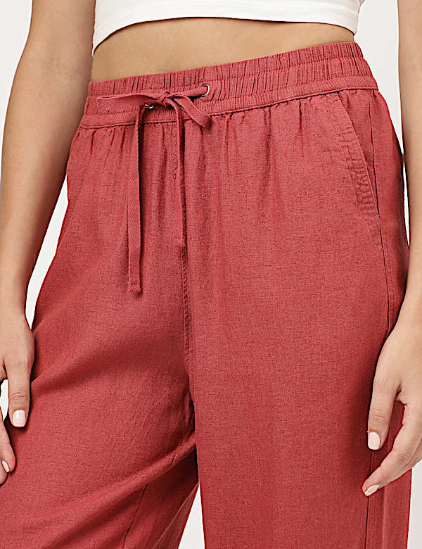 Linen Rich Straight Leg Trousers