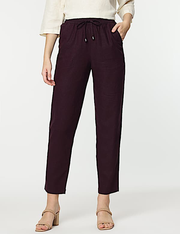 Linen Rich Straight Leg Trousers