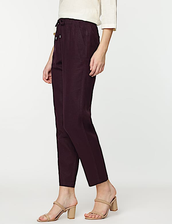 Linen Rich Straight Leg Trousers