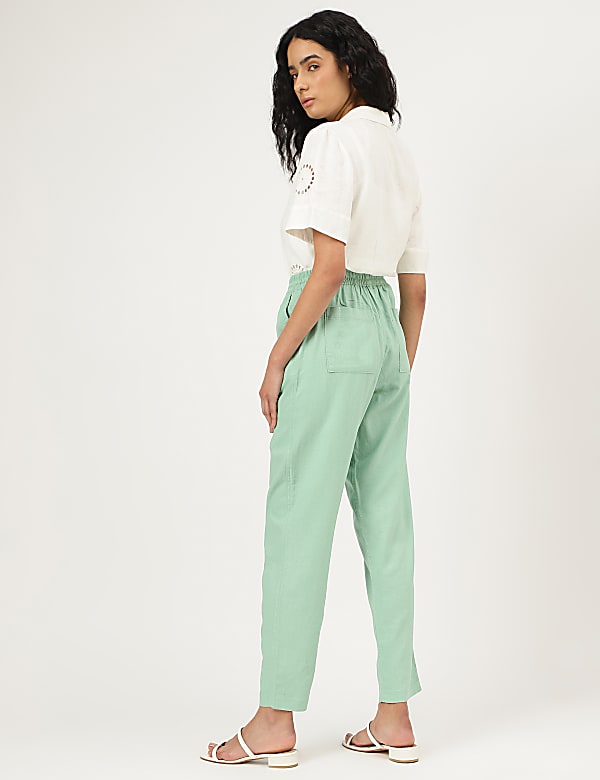 Linen Rich Straight Leg Trousers