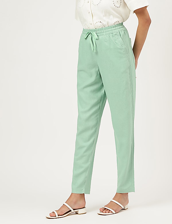Linen Rich Straight Leg Trousers
