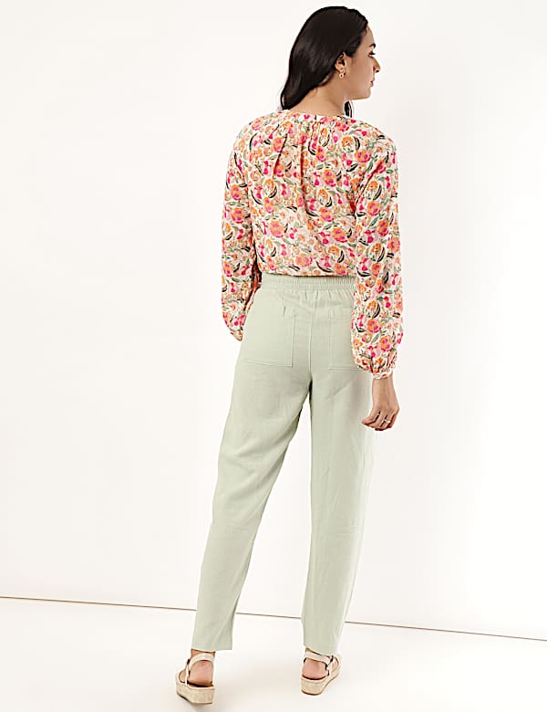 Linen Rich Straight Leg Trousers
