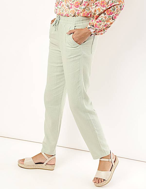 Linen Rich Straight Leg Trousers
